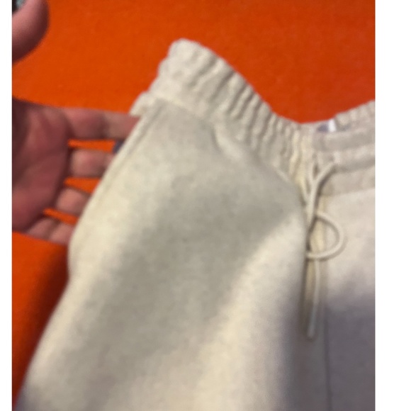 Beige cream felt wool blend high waist wide leg pants NWT - Picture 5 of 8